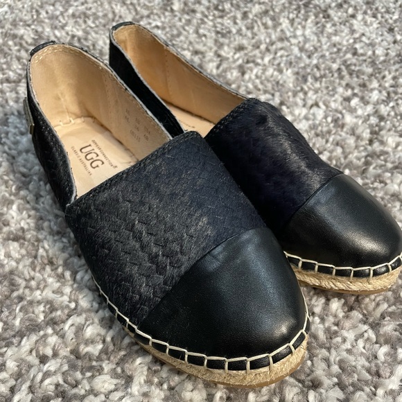 UGG leather women's pony calfskin espadrilles moccasins flats US size 6B - Picture 2 of 9
